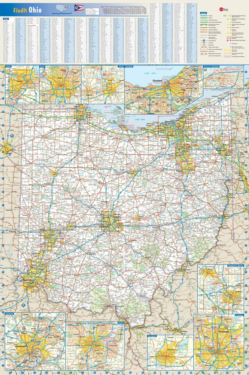Ohio Wall Map Maps.com
