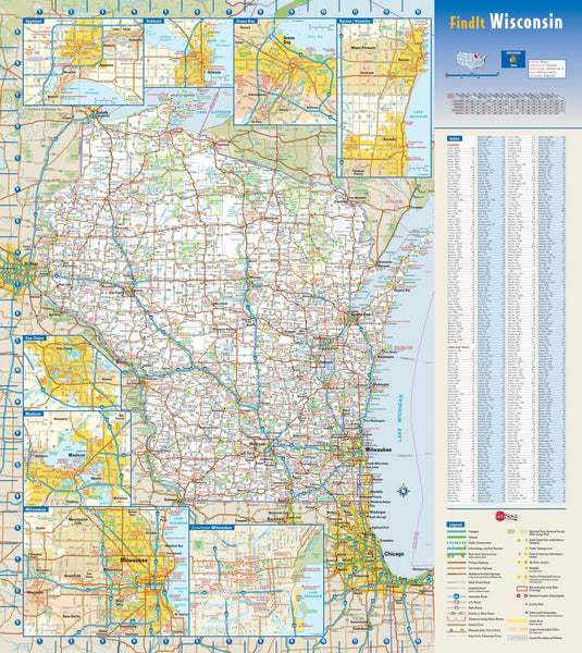 Wisconsin Wall Map | Map Geek.com