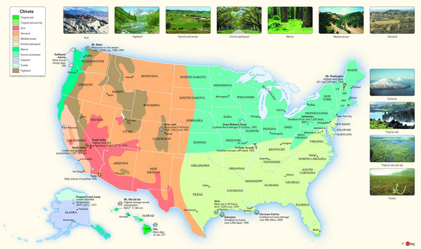 USA Climate Wall Map Maps.com