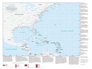 USA Atlantic Hurricane Tracking Wall Map