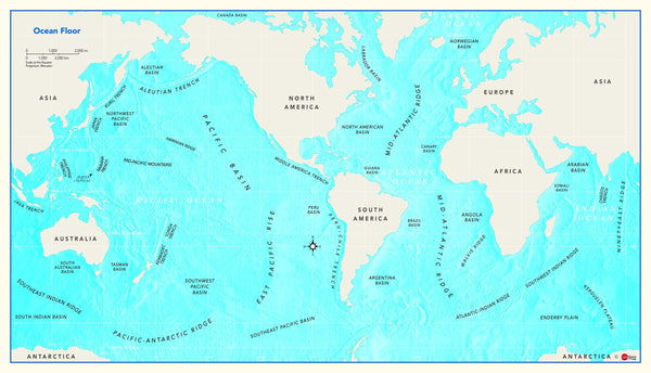 World Ocean Floor Wall Map Maps.com