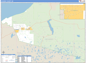 Gogebic County, Michigan Zip Code Wall Map