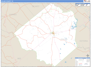 Goliad County, Texas Zip Code Wall Map