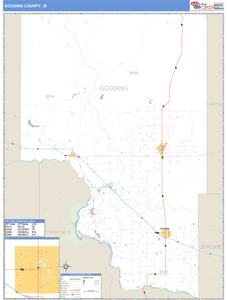 Gooding County, Idaho Zip Code Wall Map