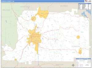 Gordon County, Georgia Zip Code Wall Map