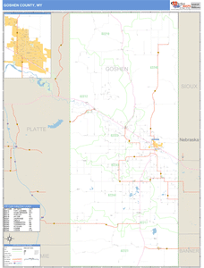 Goshen County, Wyoming Zip Code Wall Map