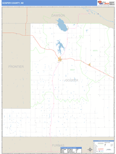 Gosper County, Nebraska Zip Code Wall Map