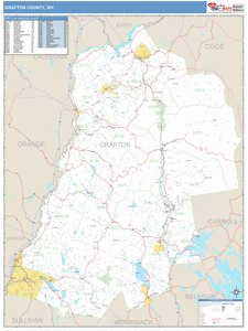 Grafton County, New Hampshire Zip Code Wall Map