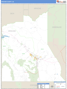 Graham County, Arizona Zip Code Wall Map