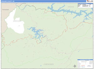 Graham County, North Carolina Zip Code Wall Map
