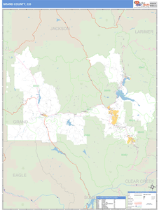 Grand County, Colorado Zip Code Wall Map