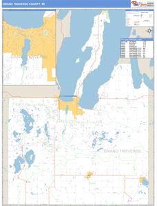 Grand Traverse County, Michigan Zip Code Wall Map