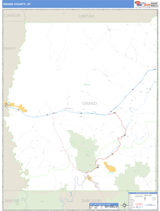 Grand County, Utah Zip Code Wall Map