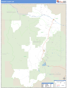 Granite County, Montana Zip Code Wall Map