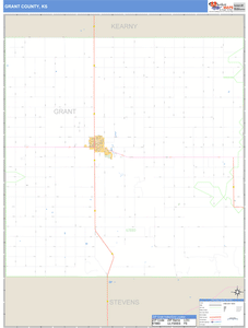 Grant County, Kansas Zip Code Wall Map
