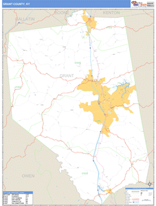 Grant County, Kentucky Zip Code Wall Map