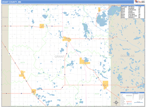 Grant County, Minnesota Zip Code Wall Map