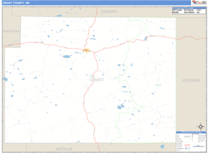 Grant County, Nebraska Zip Code Wall Map