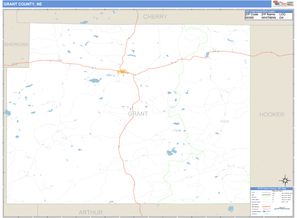 Grant County, Nebraska Zip Code Wall Map Market Maps (IDI)