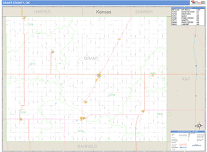Grant County, Oklahoma Zip Code Wall Map