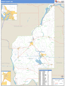 Grant County, Washington Zip Code Wall Map