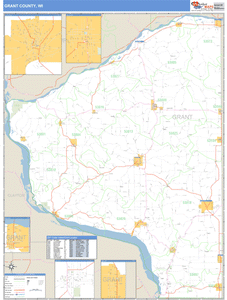 Grant County, Wisconsin Zip Code Wall Map