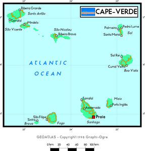 Cape Verde Political Wall Map