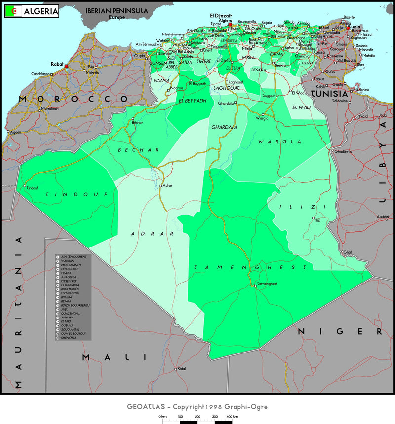 Algeria Political Wall Map Maps.com