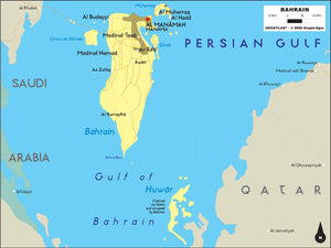 Bahrain Political Wall Map