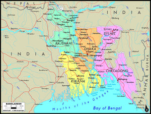 Bangladesh Political Wall Map