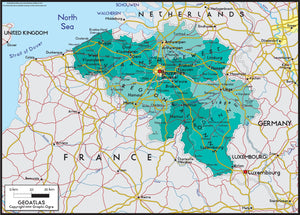 Belgium Political Wall Map