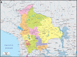 Bolivia Political Wall Map