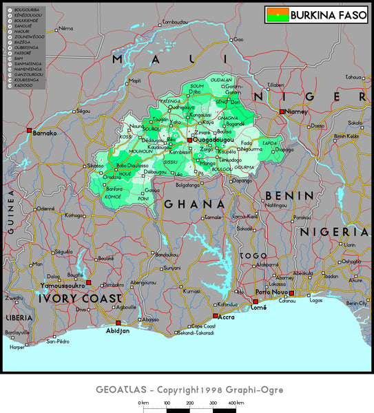 Burkina Political Wall Map Maps.com