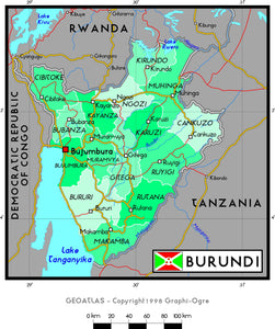 Burundi Political Wall Map