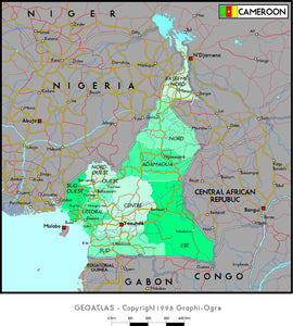 Cameroon Political Wall Map