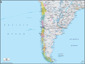 Chile Political Wall Map