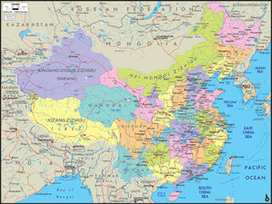 China Political Wall Map