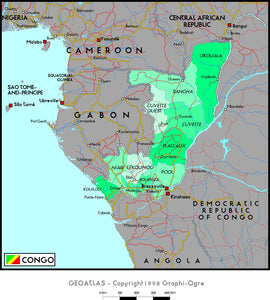 Congo Political Wall Map