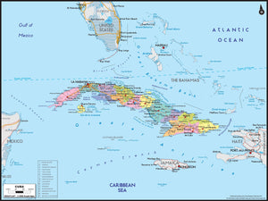 Cuba Political Wall Map