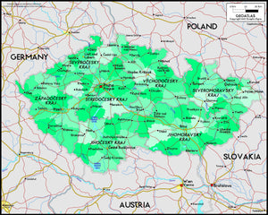 Czech Republic Political Wall Map