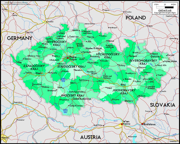 Czech Republic Political Wall Map Maps.com