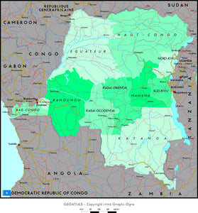 Democratic Republic Of Congo Political Wall Map