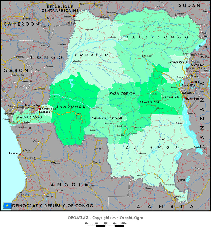 Democratic Republic Of Congo Political Wall Map Maps.com