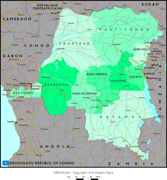 Democratic Republic Of Congo Political Wall Map Maps.com