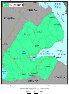 Djibouti Political Wall Map