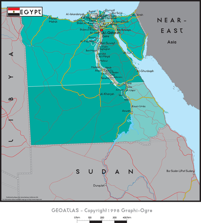 Egypt Political Wall Map Maps.com