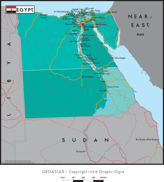 Egypt Political Wall Map Maps.com