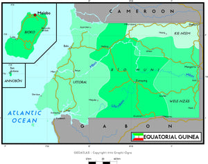 Equatorial Guinea Political Wall Map