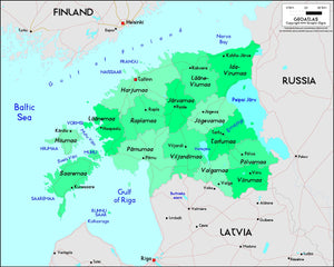Estonia Political Wall Map