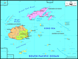 Fiji Political Wall Map